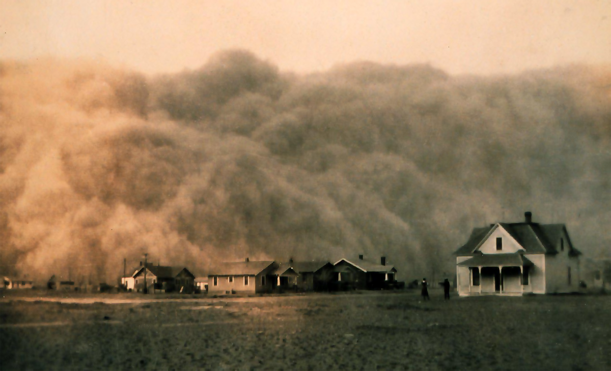 Sandstrom in texas during the dust bowl